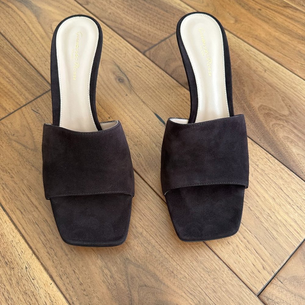 Gianvito Rossi Suede Mule 70 in Mocha - Size 39.5 - New in Box